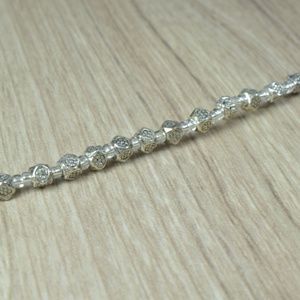 4mm Hexagon Rounded Metal Antique Silver Beads